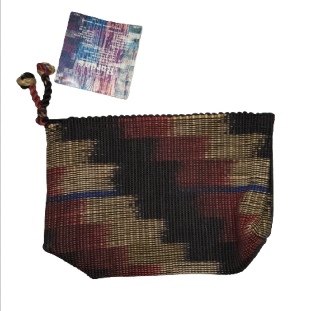 Narda's Ikat Makeup Bag / Clutch Handwoven Zipper Bag